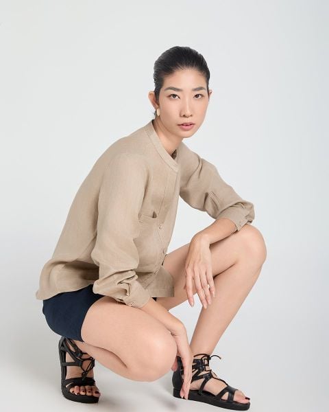 Áo Sơ Mi Nữ F2 Linen Nữ Beige A Touch Of Effortless Elegance