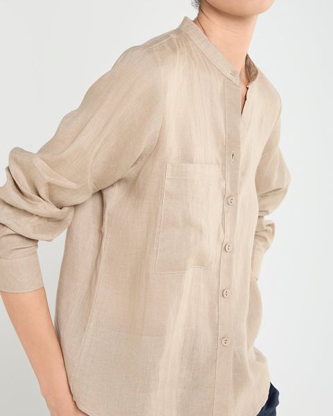 Áo Sơ Mi Nữ F2 Linen Nữ Beige A Touch Of Effortless Elegance