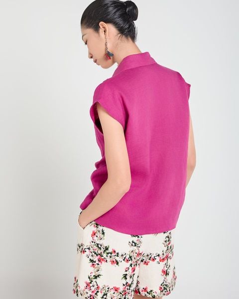 Quần Short Nữ F2 Gấm Kem Hoa A Touch Of Effortless Elegance