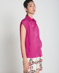 Áo Sơ Mi Nữ F2 Linen Hồng Sen A Touch Of Effortless Elegance