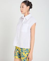 Áo Sơ Mi Nữ F2 Linen Trắng A Touch Of Effortless Elegance