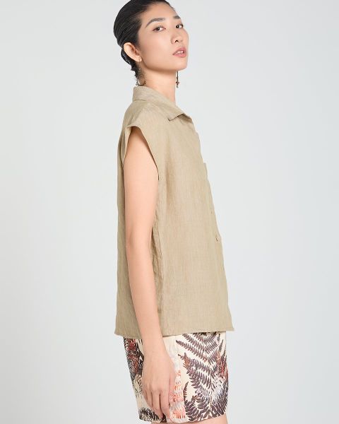 Áo Sơ Mi Nữ F2  Linen Vàng A Touch Of Effortless Elegance