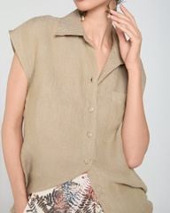 Áo Sơ Mi Nữ F2  Linen Vàng A Touch Of Effortless Elegance
