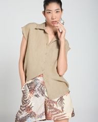 Áo Sơ Mi Nữ F2  Linen Vàng A Touch Of Effortless Elegance