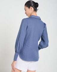 Áo Sơ Mi Nữ F2 Linen Xanh A Touch Of Effortless Elegance