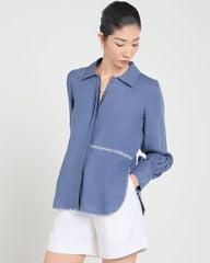 Áo Sơ Mi Nữ F2 Linen Xanh A Touch Of Effortless Elegance