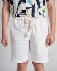 Quần Short Linen Nam F2 Trắng Holidays Vibes