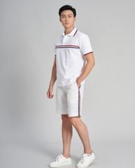 Quần Short Nam F2 Linen Trắng Sọc Đỏ Holidays Vibes