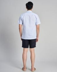 Áo Sơ Mi Nam F2 Linen Xanh Sọc Nhuyễn Holidays Vibes