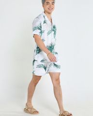 Quần Short Nam F2 Linen Trắng Lá Cọ Tender Drit