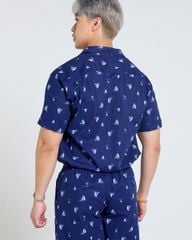 Quần Short Nam F2 Linen Xanh Đen Thuyền Tender Drit