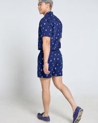 Quần Short Nam F2 Linen Xanh Đen Thuyền Tender Drit