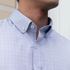 Áo Sơ Mi Nam GENTITI Tay Dài Họa Tiết Chấm Bi Màu Xanh - Kiểu dáng: Regular