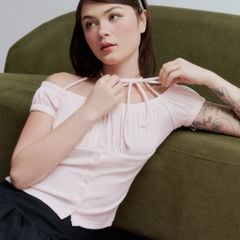 Áo Kiểu Nữ DOTTIE Nhún Ngực Cài Nút - T1046