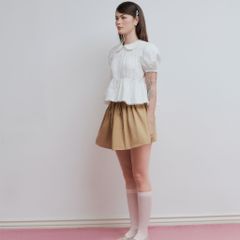 Áo Nữ DOTTIE Cổ Lá Sen Tay Phồng - Trắng - T1053