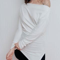 Áo Nữ DOTTIE Dài Tay Lệch Vai - Trắng - T1055