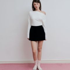 Áo Nữ DOTTIE Dài Tay Lệch Vai - Trắng - T1055