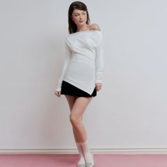 Áo Nữ DOTTIE Dài Tay Lệch Vai - Trắng - T1055