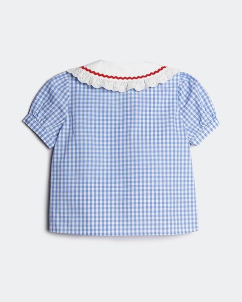 Áo Sơ Mi Bé Gái TheBlueTshirt BlueKid Lolita Top - AquaBlue Gingham