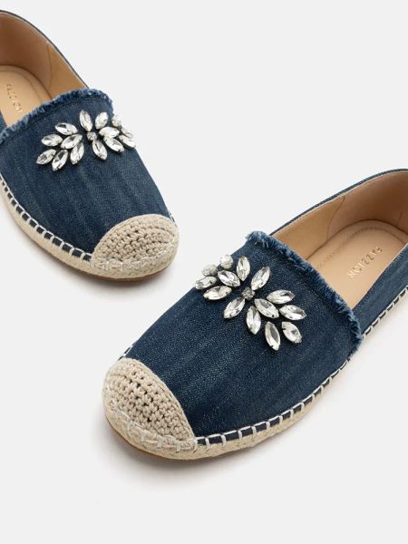 Giày lười Pazzion Regina Crystal Embellished Denim Espadrilles