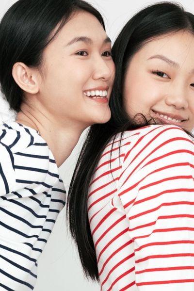 Áo Thun Nữ TheBlueTshirt Sọc New Favorite Tee - White Navy Stripe