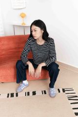 Áo Thun Nữ TheBlueTshirt Sọc New Favorite Tee - Black Stripe