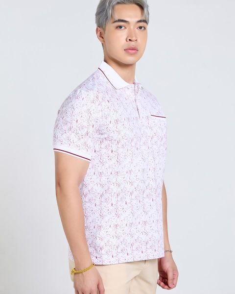 Áo Thun Nam F2 Cotton Trắng Sọc Đỏ Tender Drit