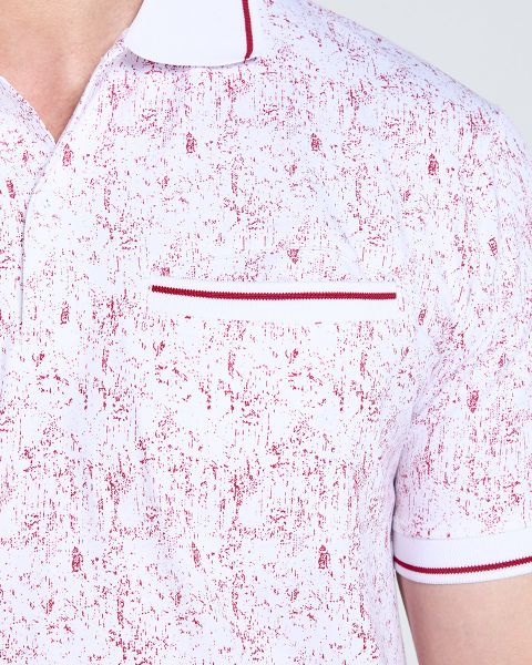 Áo Thun Nam F2 Cotton Trắng Sọc Đỏ Tender Drit