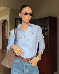Áo Sơ Mi Nữ TheBlueTshirt The A Classic Shirt - Blue Oxford