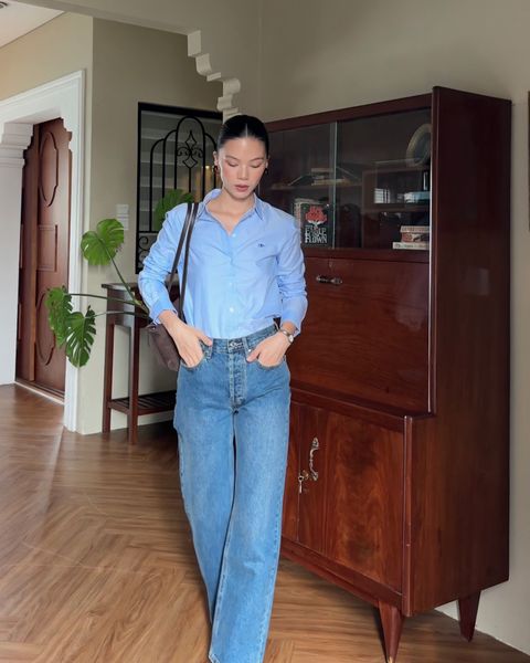 Áo Sơ Mi Nữ TheBlueTshirt The A Classic Shirt - Blue Oxford