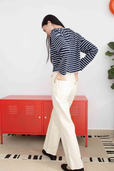 Áo Thun Nữ TheBlueTshirt Sọc New Favorite Tee - Navy Suite Stripe