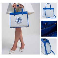 Túi Xách Tay Nữ THÁI TUẤN Thời Trang Khóa Kéo Màu Xanh