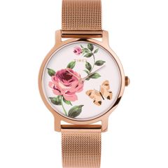 Đồng Hồ Nữ TIMEX Full Bloom Steel Gold Rose White TW2U19000 - Chính Hãng