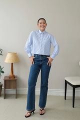 Áo Sơ Mi Nữ TheBlueTshirt Urban Shirt - Sky Blue Stripe