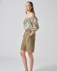 Quần Short Nữ F2 Linen Rêu