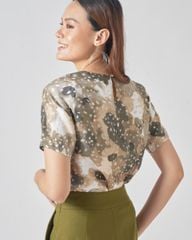 Áo Nữ F2 Voan Kiến Rêu Nâu