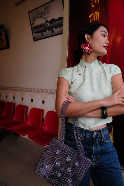 Áo Nữ TheBlueTshirt Cánh Lụa Tơ Tằm - Xanh Cốm