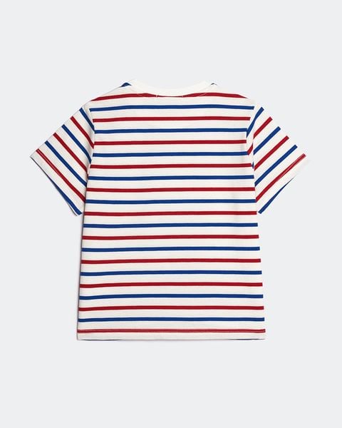 Áo Thun Bé Gái TheBlueTshirt Bluegirl  Everyday T - Signature Red Blue Stripe