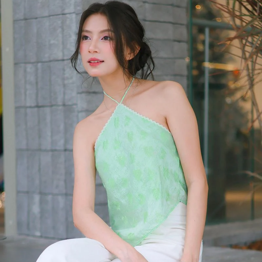 Yếm Nữ TheBlueTshirt Lụa Tơ Tằm Thiếu Nữ - Xanh Cốm