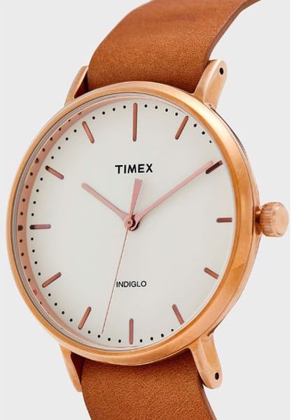 Đồng Hồ Unisex TIMEX Fairfield 41mm TW2P91200 Mặt Tròn Dây Da - Chính Hãng