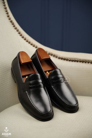 GIÀY LƯỜI NAM ĐEN GAD003D