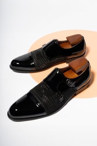 GIÀY ĐEN MONK STRAP DA BÓNG - GTX0011D