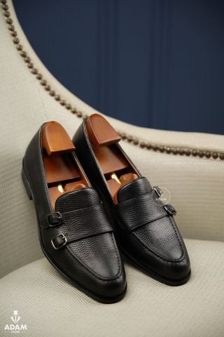 GIÀY ĐEN MONK STRAP DA SẦN - GTX004D