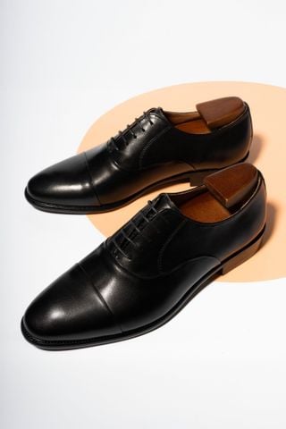 GIÀY NAM BUỘC DÂY ĐEN TRƠN - GTX014D