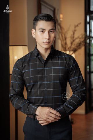 SƠ MI ĐEN KẺ SDTTK0042D