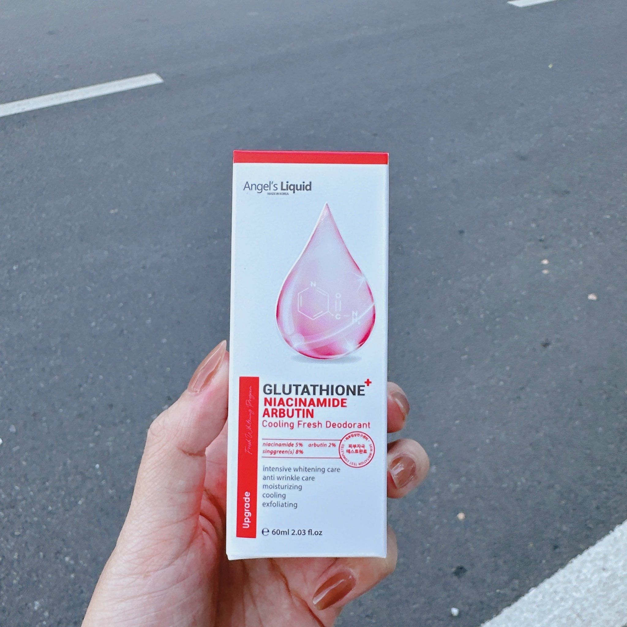 oral glutathione dosage per day Lăn Khử Mùi Angel's Liquid Glutathione+ Niacinamide Arbutin Cooling Fresh  Deodorant 60mL main image 1