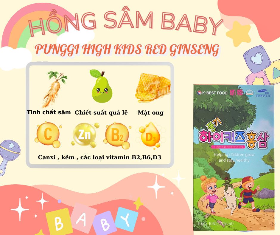 HỒNG SÂM BABY TALL KID HỖ TRỢ TRẺ TĂNG TRƯỞNG CHIỀU CAO VÀ PHÁT TRIỂN TOÀN DIỆN