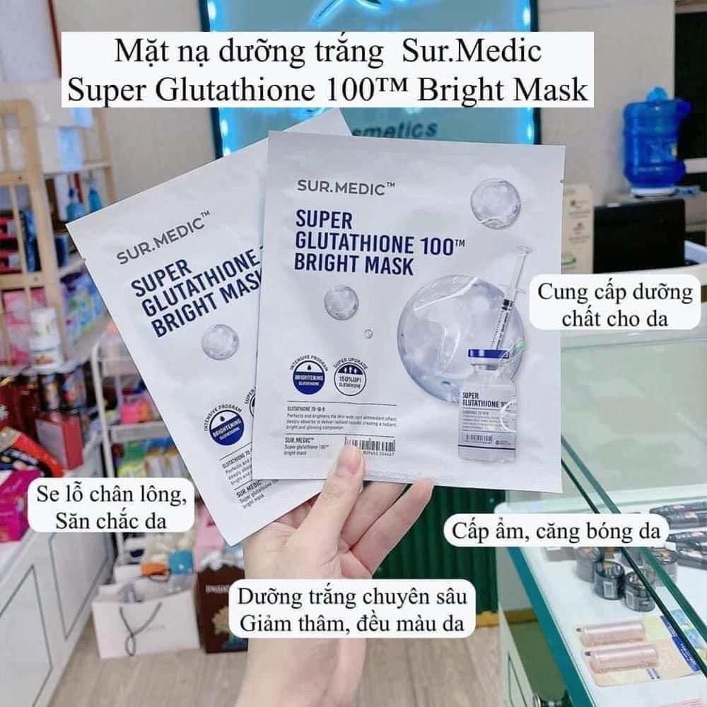 mặt nạ sur medic bright glutathione mask Mặt Nạ Dưỡng Trắng Da Chuyên Sâu Sur.Medic Super Glutathione 100 Brigh –  Juka Beauty