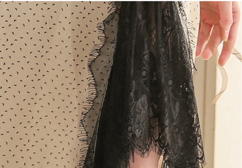 Đầm ngủ lụa thiết kế cao cấp 2 dây phối ren