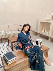 Áo Choàng Ngủ Lụa Dài Cao Cấp mặc nhà hoặc đi biển AC31